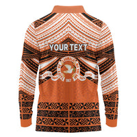 Personalised Tonga Tailulu College Long Sleeve Polo Shirt Polynesian Ngatu Tribal LT9 - Polynesian Pride
