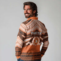 Personalised Tonga Tailulu College Long Sleeve Polo Shirt Polynesian Ngatu Tribal LT9 - Polynesian Pride