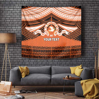 Personalised Tonga Tailulu College Tapestry Polynesian Ngatu Tribal LT9 Orange - Polynesian Pride