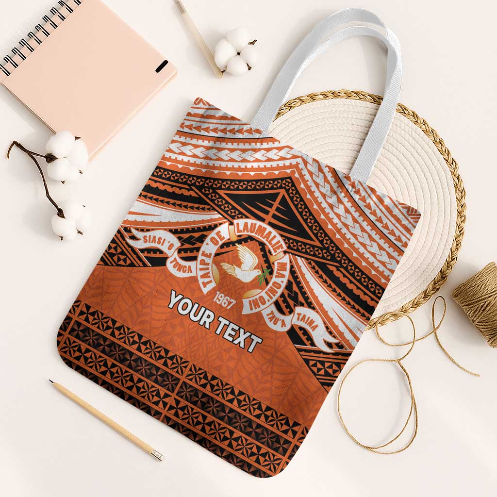 Personalised Tonga Tailulu College Tote Bag Polynesian Ngatu Tribal - Polynesian Pride