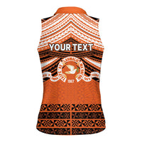 Personalised Tonga Tailulu College Women Sleeveless Polo Shirt Polynesian Ngatu Tribal LT9 - Polynesian Pride