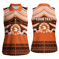 Personalised Tonga Tailulu College Women Sleeveless Polo Shirt Polynesian Ngatu Tribal LT9 - Polynesian Pride