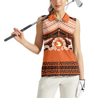 Personalised Tonga Tailulu College Women Sleeveless Polo Shirt Polynesian Ngatu Tribal LT9 - Polynesian Pride