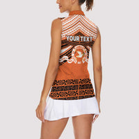 Personalised Tonga Tailulu College Women Sleeveless Polo Shirt Polynesian Ngatu Tribal LT9 - Polynesian Pride