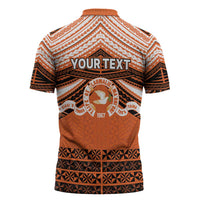 Personalised Tonga Tailulu College Zipper Polo Shirt Polynesian Ngatu Tribal LT9 - Polynesian Pride