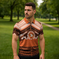Personalised Tonga Tailulu College Zipper Polo Shirt Polynesian Ngatu Tribal LT9 - Polynesian Pride