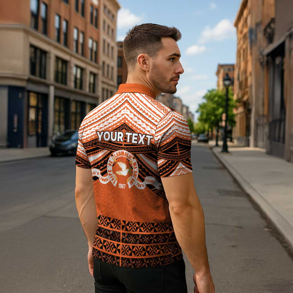 Personalised Tonga Tailulu College Zipper Polo Shirt Polynesian Ngatu Tribal LT9 - Polynesian Pride