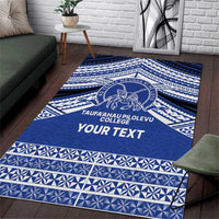 Personalised Tonga Taufa'ahau Pilolevu College Area Rug Polynesian Ngatu Tribal LT9 Blue - Polynesian Pride