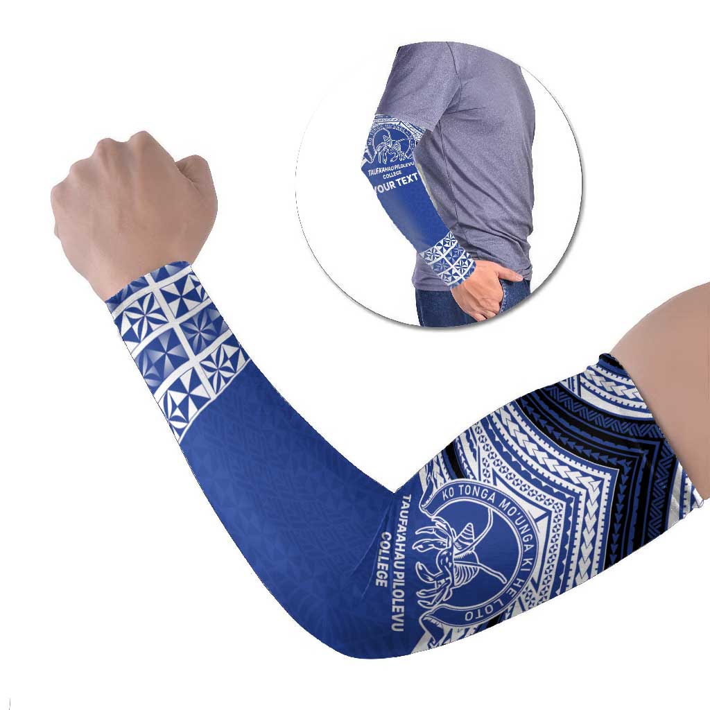 Personalised Tonga Taufa'ahau Pilolevu College Arm Sleeves Polynesian Ngatu Tribal - Polynesian Pride