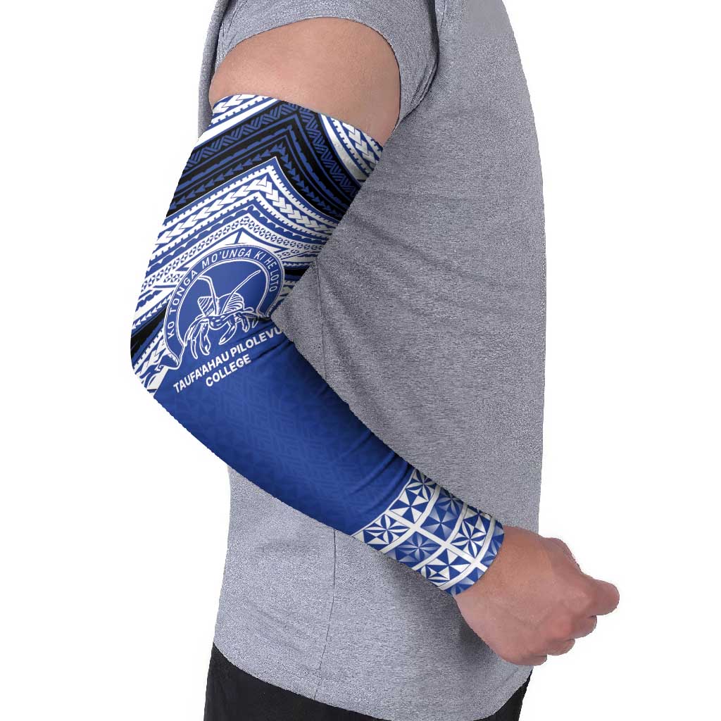 Personalised Tonga Taufa'ahau Pilolevu College Arm Sleeves Polynesian Ngatu Tribal - Polynesian Pride