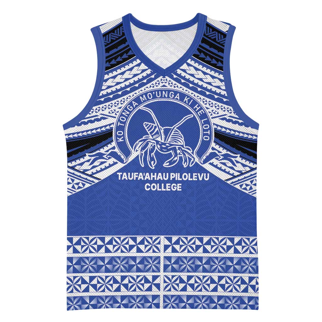 Personalised Tonga Taufa'ahau Pilolevu College Basketball Jersey Polynesian Ngatu Tribal - Polynesian Pride