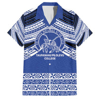 Personalised Tonga Taufa'ahau Pilolevu College Family Matching Off Shoulder Maxi Dress and Hawaiian Shirt Polynesian Ngatu Tribal LT9 Dad's Shirt - Short Sleeve Blue - Polynesian Pride
