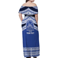 Personalised Tonga Taufa'ahau Pilolevu College Family Matching Off Shoulder Maxi Dress and Hawaiian Shirt Polynesian Ngatu Tribal LT9 - Polynesian Pride