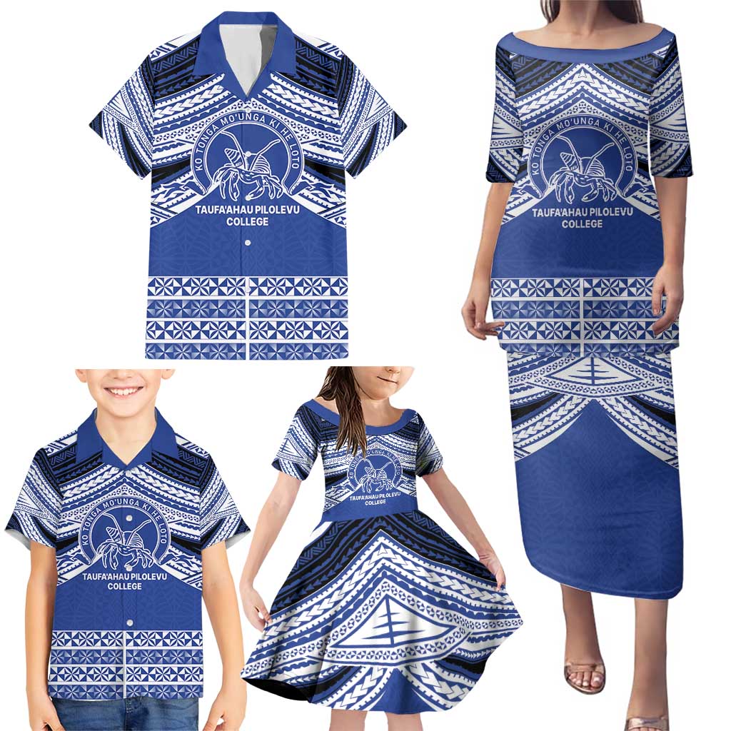 Personalised Tonga Taufa'ahau Pilolevu College Family Matching Puletasi and Hawaiian Shirt Polynesian Ngatu Tribal LT9 - Polynesian Pride