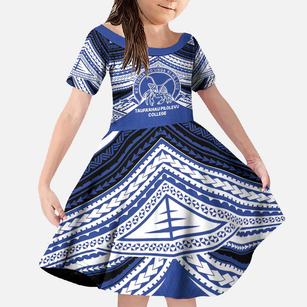 Personalised Tonga Taufa'ahau Pilolevu College Family Matching Tank Maxi Dress and Hawaiian Shirt Polynesian Ngatu Tribal