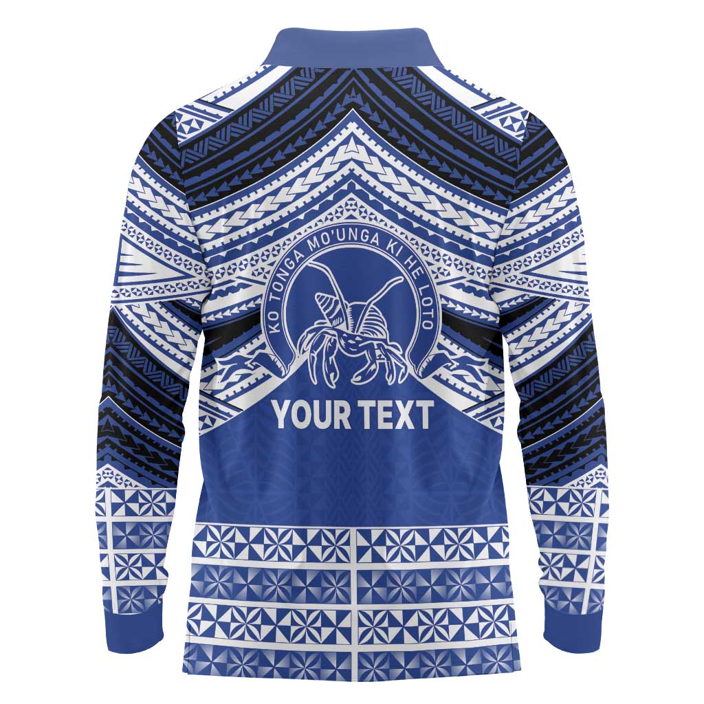 Personalised Tonga Taufa'ahau Pilolevu College Long Sleeve Polo Shirt Polynesian Ngatu Tribal LT9 - Polynesian Pride