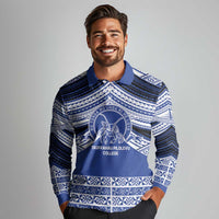 Personalised Tonga Taufa'ahau Pilolevu College Long Sleeve Polo Shirt Polynesian Ngatu Tribal LT9 - Polynesian Pride