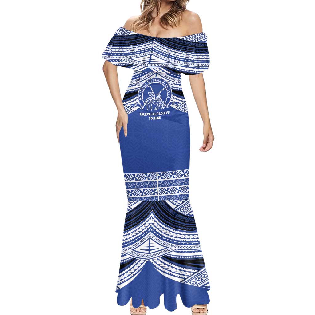 Personalised Tonga Taufa'ahau Pilolevu College Mermaid Dress Polynesian Ngatu Tribal LT9 - Polynesian Pride