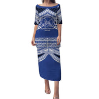 Personalised Tonga Taufa'ahau Pilolevu College Puletasi Polynesian Ngatu Tribal LT9 Long Dress Blue - Polynesian Pride