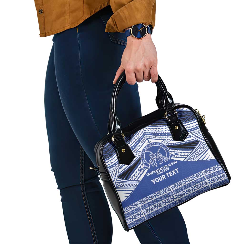 Personalised Tonga Taufa'ahau Pilolevu College Shoulder Handbag Polynesian Ngatu Tribal