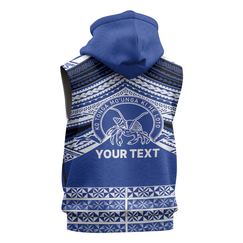 Personalised Tonga Taufa'ahau Pilolevu College Sleeveless Hoodie Polynesian Ngatu Tribal LT9 - Polynesian Pride