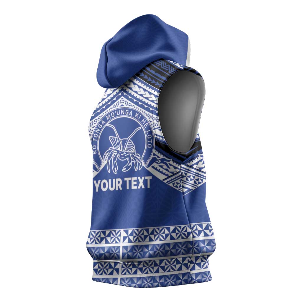 Personalised Tonga Taufa'ahau Pilolevu College Sleeveless Hoodie Polynesian Ngatu Tribal LT9 - Polynesian Pride