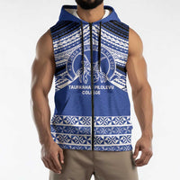 Personalised Tonga Taufa'ahau Pilolevu College Sleeveless Zip Hoodie Polynesian Ngatu Tribal LT9 - Polynesian Pride