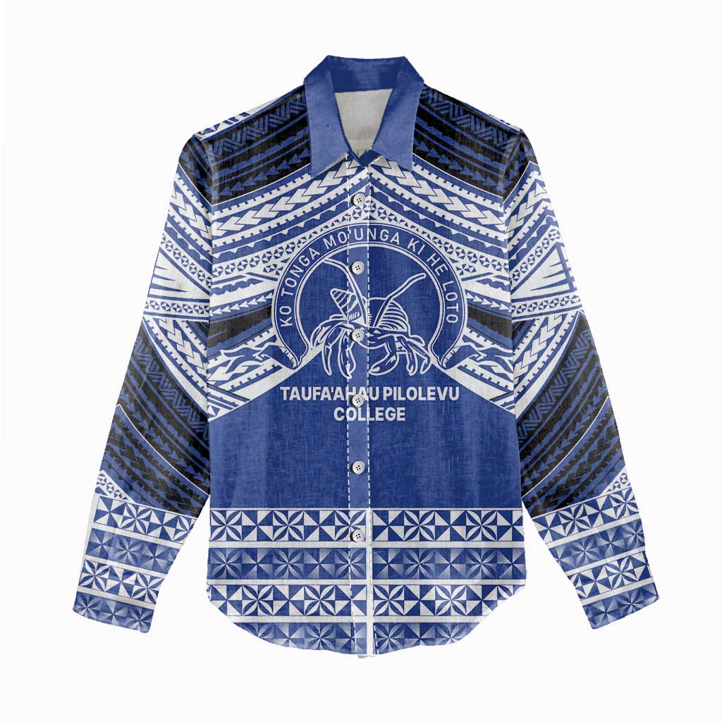 Personalised Tonga Taufa'ahau Pilolevu College Women Casual Shirt Polynesian Ngatu Tribal LT9 - Polynesian Pride