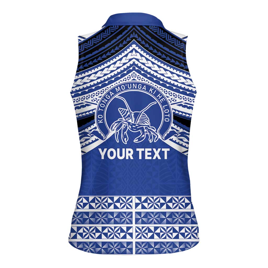 Personalised Tonga Taufa'ahau Pilolevu College Women Sleeveless Polo Shirt Polynesian Ngatu Tribal LT9 - Polynesian Pride