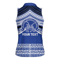 Personalised Tonga Taufa'ahau Pilolevu College Women Sleeveless Polo Shirt Polynesian Ngatu Tribal LT9 - Polynesian Pride