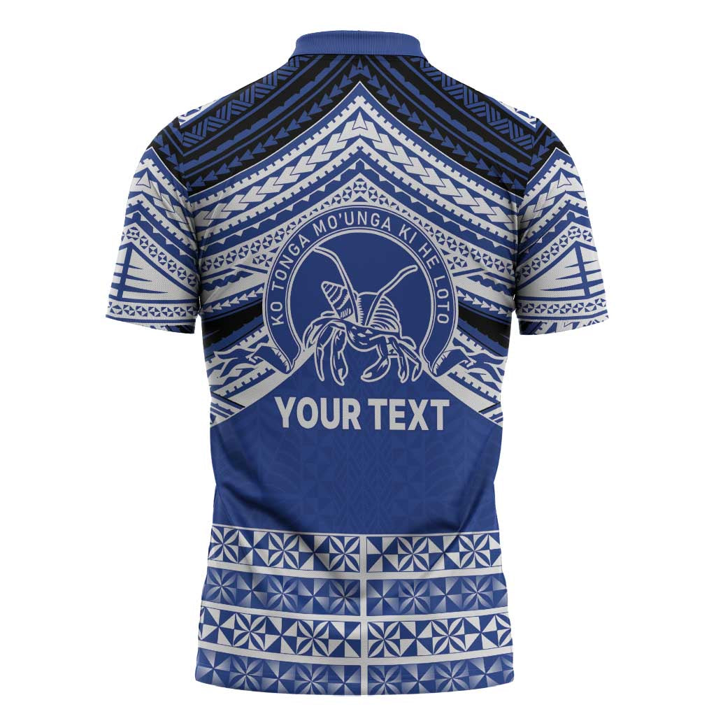 Personalised Tonga Taufa'ahau Pilolevu College Zipper Polo Shirt Polynesian Ngatu Tribal LT9 - Polynesian Pride