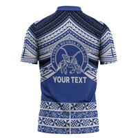 Personalised Tonga Taufa'ahau Pilolevu College Zipper Polo Shirt Polynesian Ngatu Tribal LT9 - Polynesian Pride