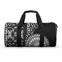 Black Tongan Ngatu Fonulei Pattern Duffle Bag LT9 One size Black - Polynesian Pride