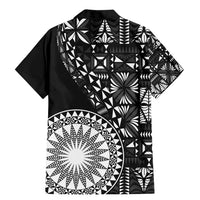 Black Tongan Ngatu Fonulei Pattern Family Matching Mermaid Dress and Hawaiian Shirt LT9 - Polynesian Pride