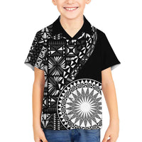 Black Tongan Ngatu Fonulei Pattern Hawaiian Shirt