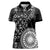 Black Tongan Ngatu Fonulei Pattern Women Polo Shirt