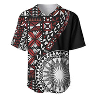 Red Tongan Ngatu Fonulei Pattern Baseball Jersey LT9 Red - Polynesian Pride