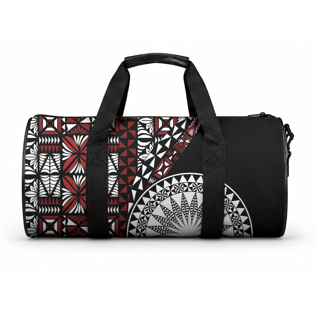 Red Tongan Ngatu Fonulei Pattern Duffle Bag LT9 One size Red - Polynesian Pride