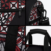 Red Tongan Ngatu Fonulei Pattern Duffle Bag LT9 - Polynesian Pride