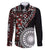 Red Tongan Ngatu Fonulei Pattern Family Matching Summer Maxi Dress and Hawaiian Shirt