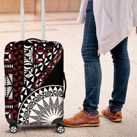 Red Tongan Ngatu Fonulei Pattern Luggage Cover LT9 Red - Polynesian Pride