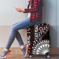 Red Tongan Ngatu Fonulei Pattern Luggage Cover LT9 - Polynesian Pride