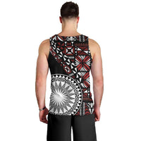 Red Tongan Ngatu Fonulei Pattern Men Tank Top LT9 - Polynesian Pride