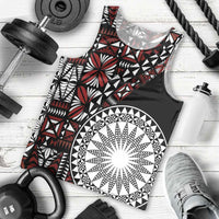 Red Tongan Ngatu Fonulei Pattern Men Tank Top LT9 - Polynesian Pride