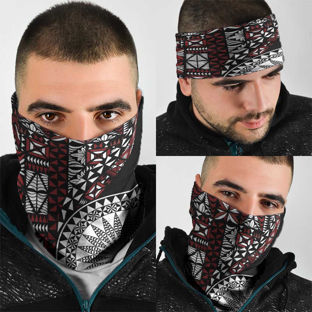 Red Tongan Ngatu Fonulei Pattern Neck Gaiter - Polynesian Pride