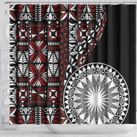 Red Tongan Ngatu Fonulei Pattern Shower Curtain LT9 - Polynesian Pride