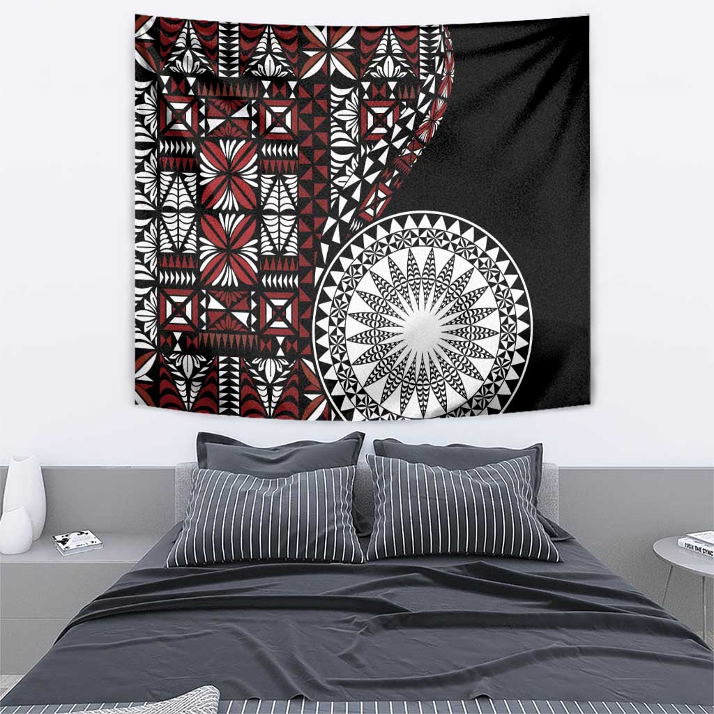 Red Tongan Ngatu Fonulei Pattern Tapestry LT9 - Polynesian Pride