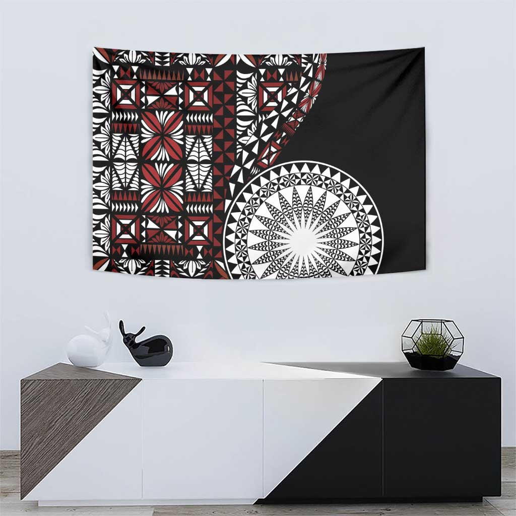 Red Tongan Ngatu Fonulei Pattern Tapestry LT9 - Polynesian Pride