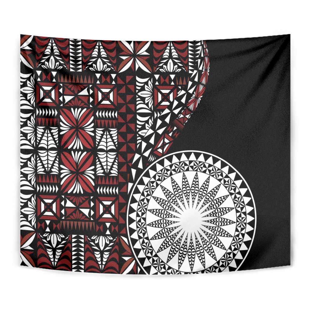 Red Tongan Ngatu Fonulei Pattern Tapestry LT9 - Polynesian Pride