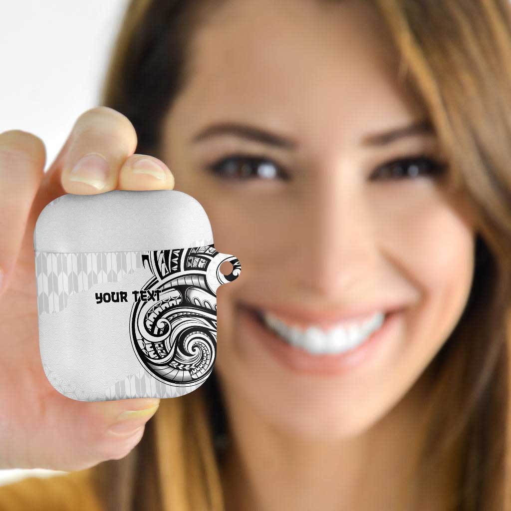 Hawaii and Japanese Culture Personalised AirPods Case With Polynesian Tribal Tattoo Style LT9 White - Polynesian Pride